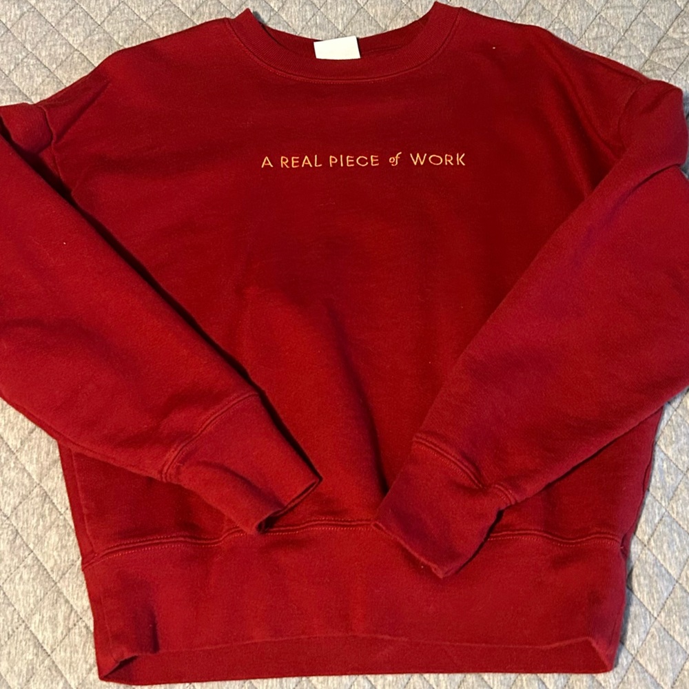 “A Real Piece of Work” Embroidered Pullover Crewneck Sweatshirt